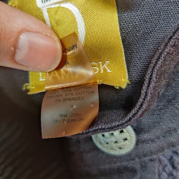 D Damask Women's Medium Cotton Woven Basket Knit Navy Blue Cardigan Sweater - Picture 8 of 9